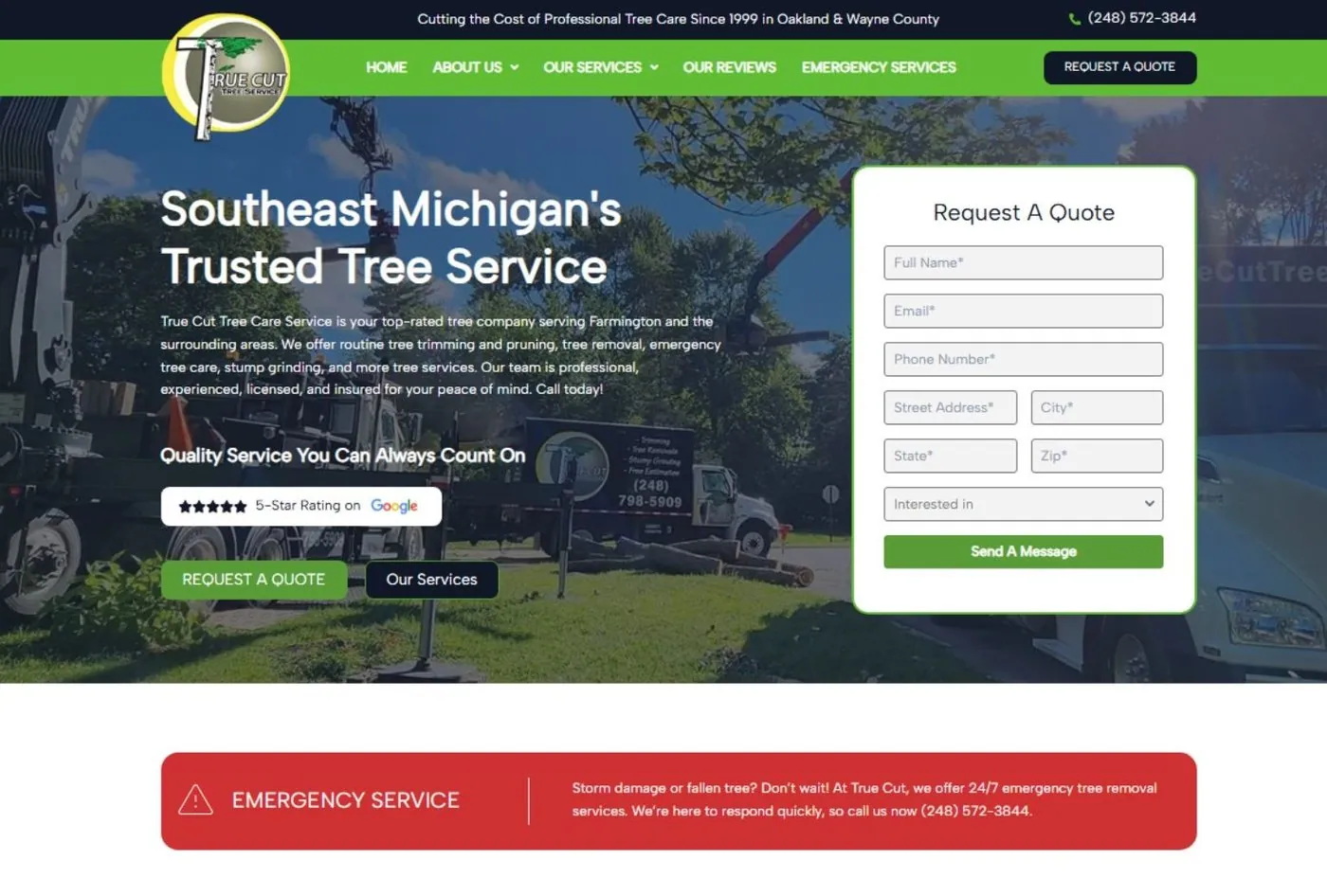 Logo for True Cut Tree Service, representing quality tree care.