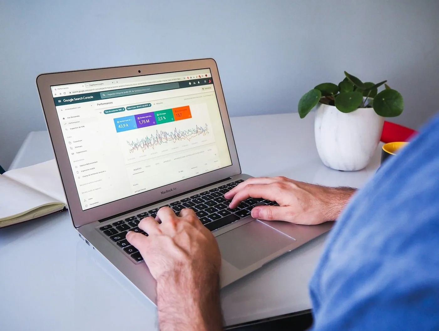 a man using a laptop