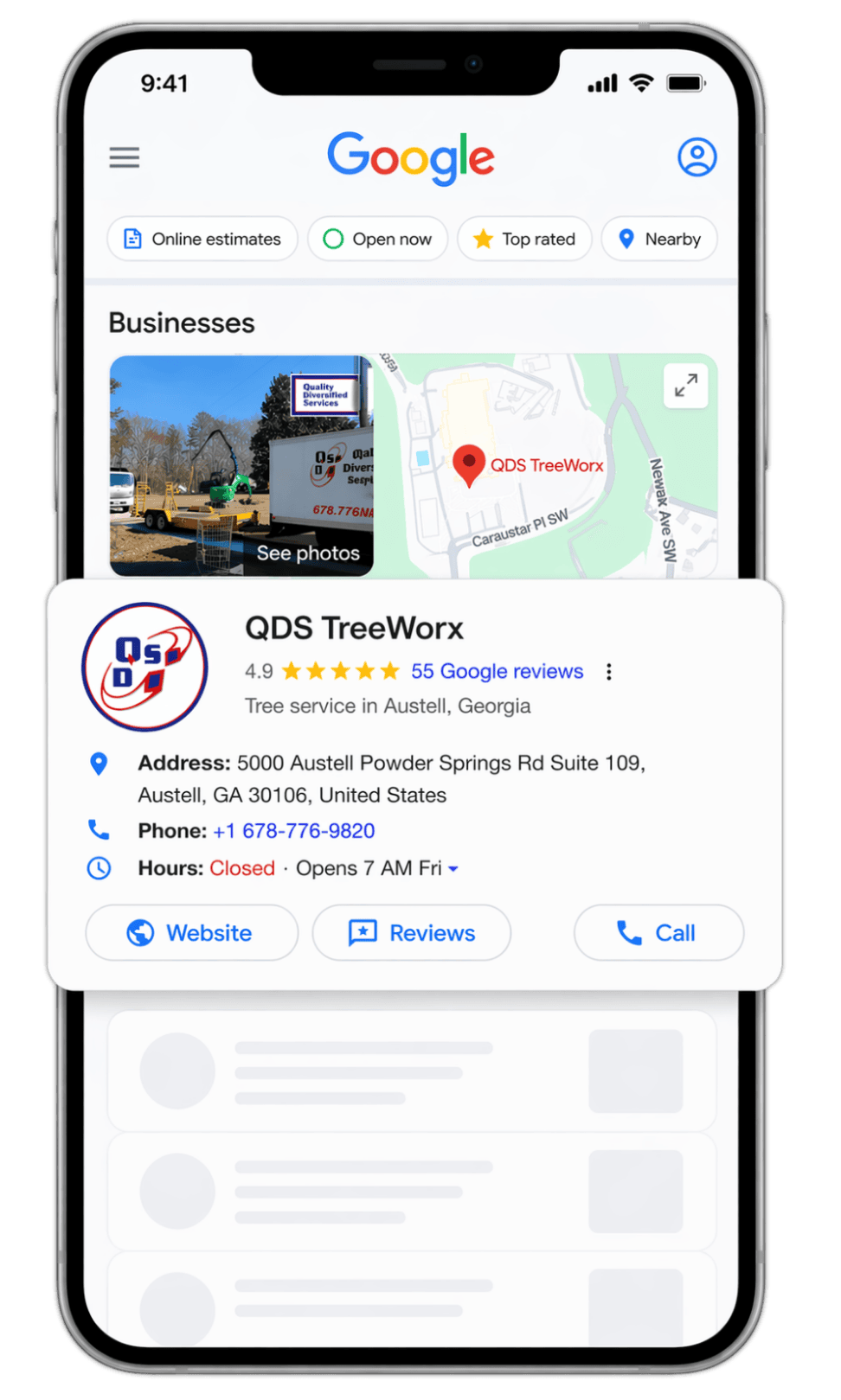 Image showcasing tree service marketing success through Google Ads campaigns.